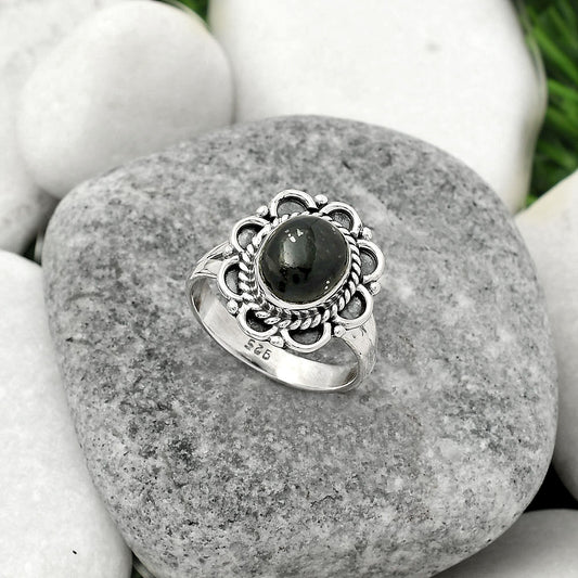 Natural Nuummite Ring size-7.5 R-1256 SDR161510