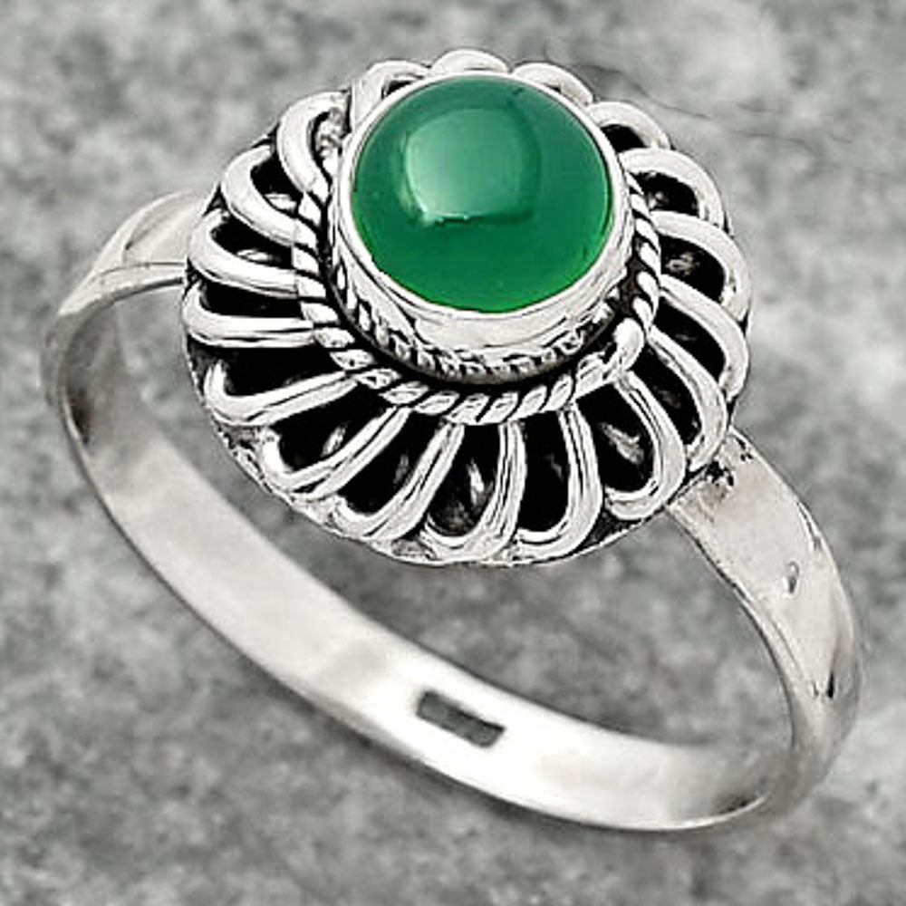 Natural Green Onyx Ring size-9 R-1596 SDR161598