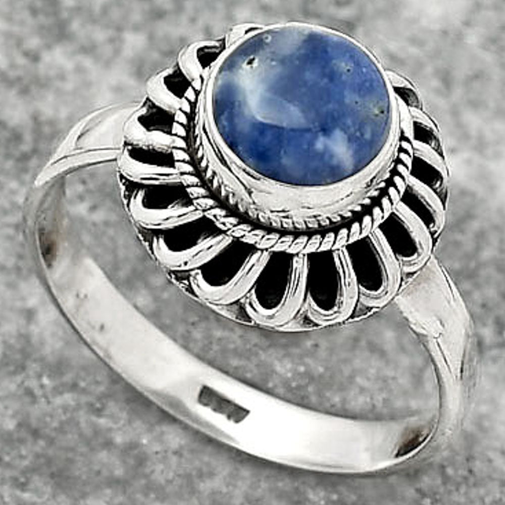 Natural Sodalite Ring size-7.5 R-1596 SDR161606