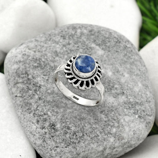 Natural Sodalite Ring size-7.5 R-1596 SDR161606