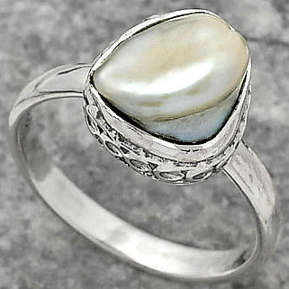 Natural Fresh Water Biwa Pearl Ring size-7 R-1191 SDR161872