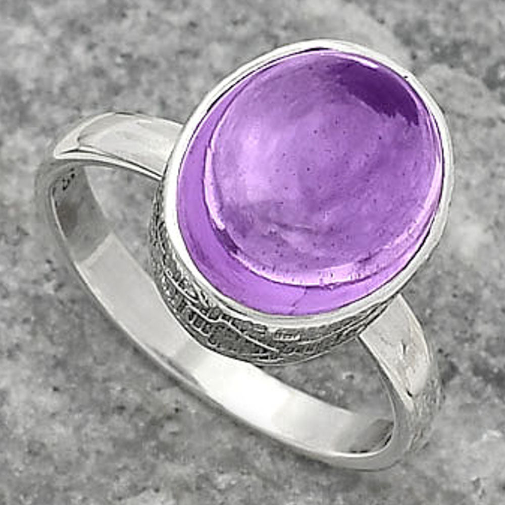 Natural Amethyst Cab - Brazil Ring size-7 R-1191 SDR161943