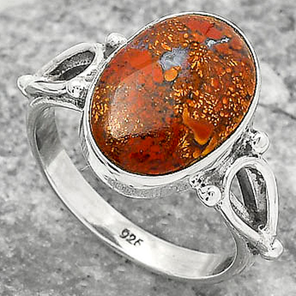 Natural Red Moss Agate Ring size-8 R-1224 SDR162218
