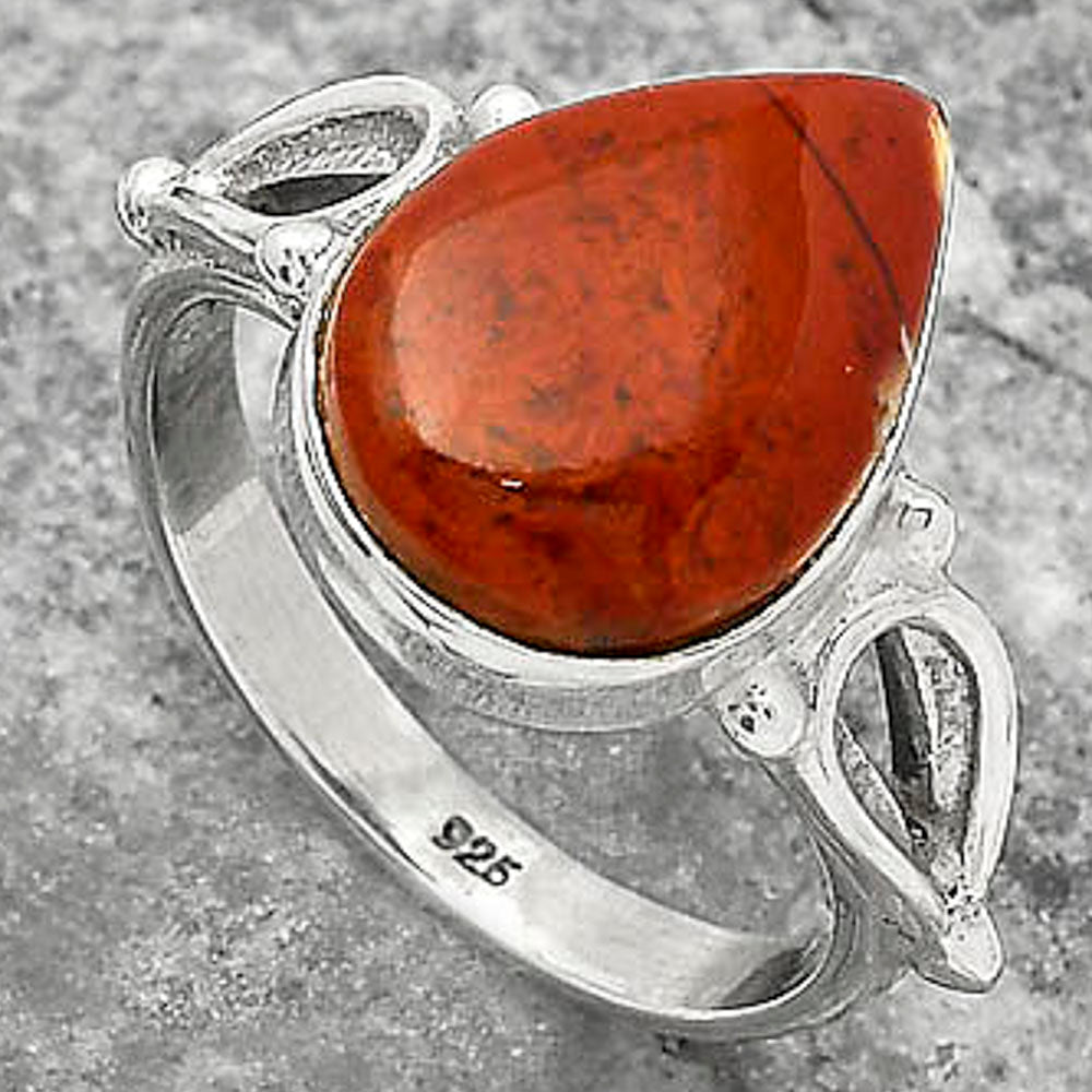Natural Red Moss Agate Ring size-8 R-1224 SDR162240