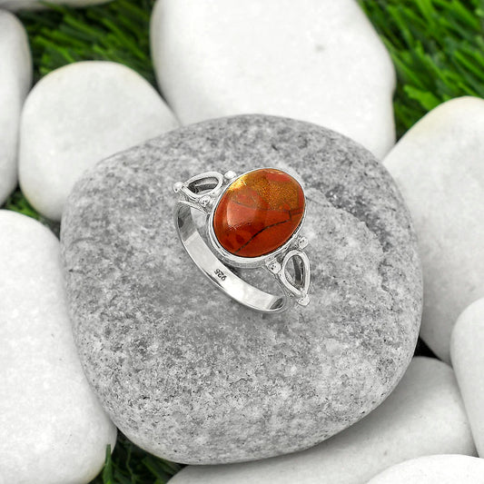 Natural Red Moss Agate Ring size-9 R-1224 SDR162254
