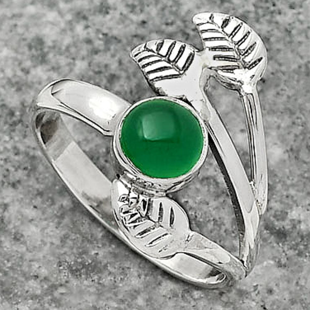 Natural Green Onyx Ring size-8 R-1251 SDR162352