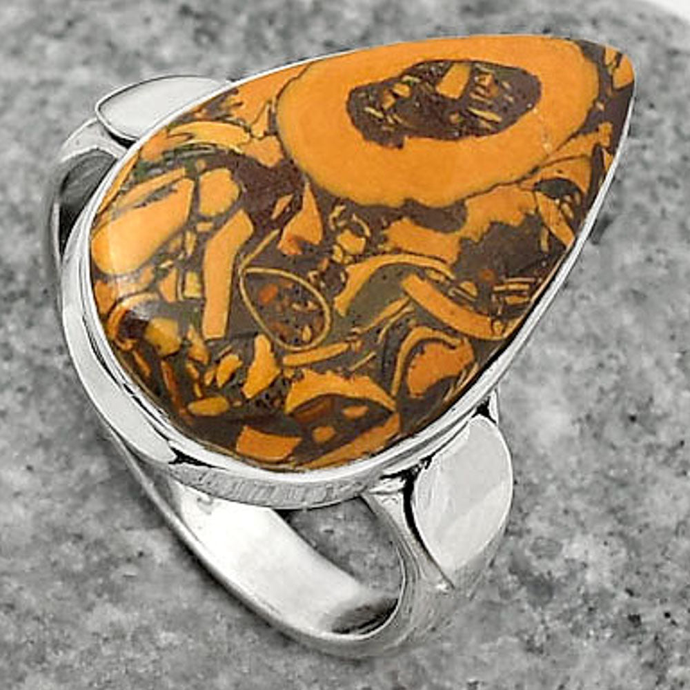 Natural Coquina Fossil Jasper India Ring size-9 R-1715 SDR162397