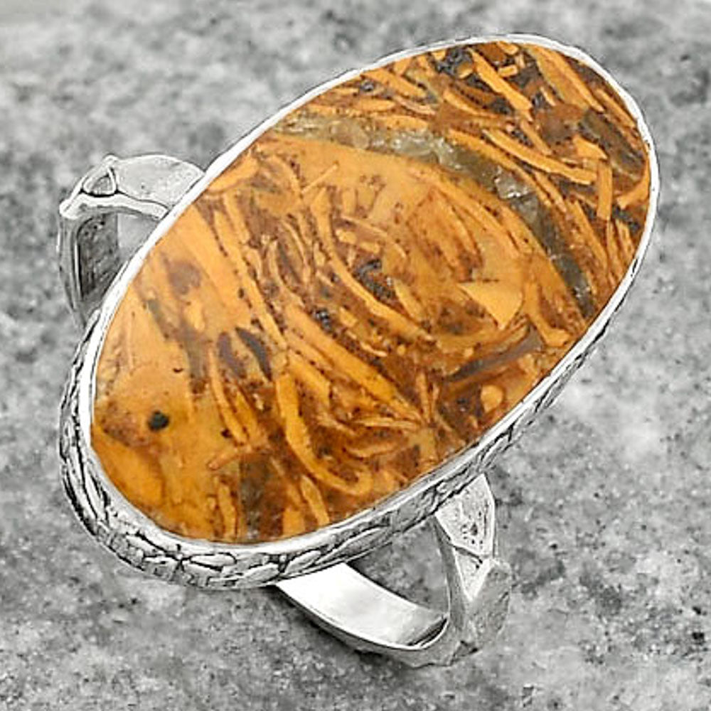 Natural Coquina Fossil Jasper India Ring size-8 R-1191 SDR162431