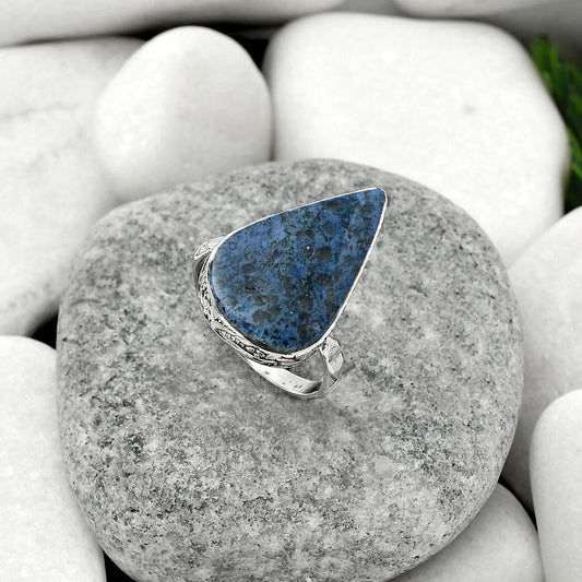 Natural Dumortierite Quartz Ring size-8 R-1191 SDR162473