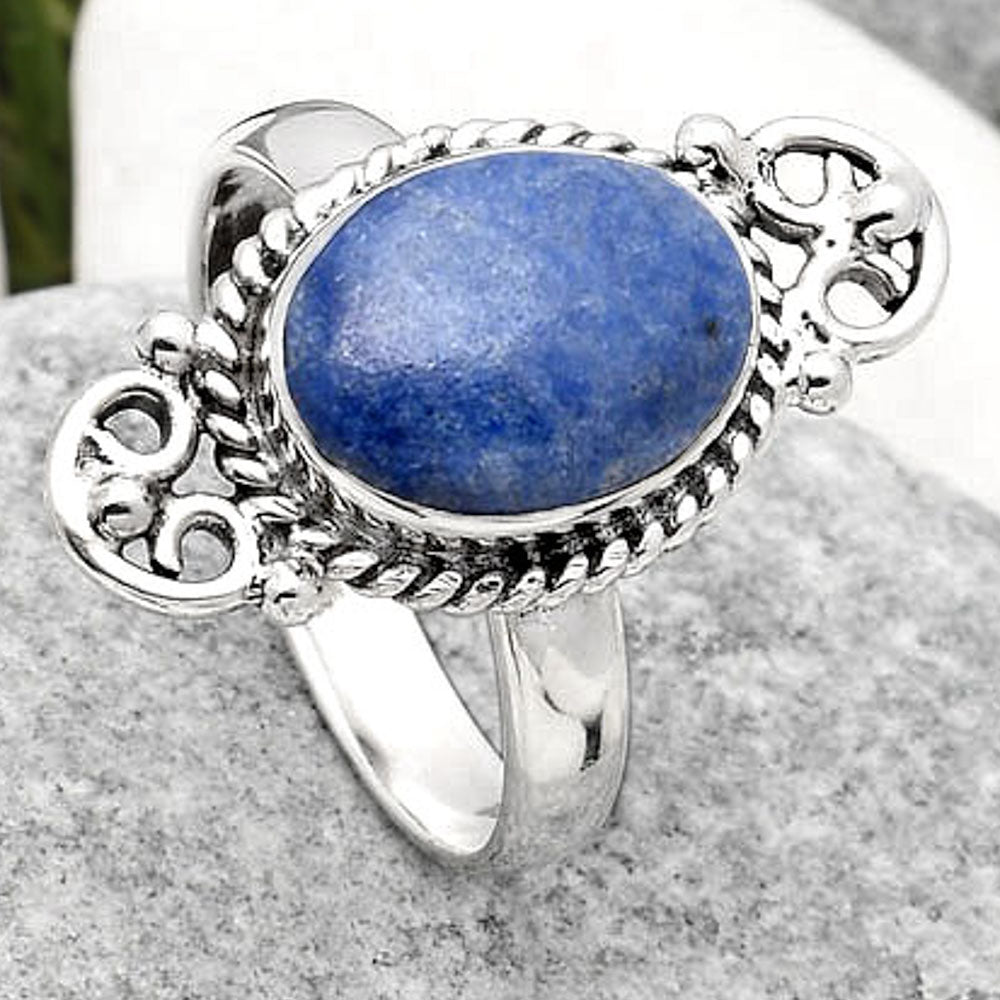 Natural Dumortierite Quartz Ring size-8 R-1500 SDR163143