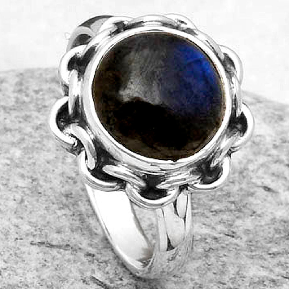 Blue Fire Labradorite - Madagascar Ring size-7 R-1093 SDR164056