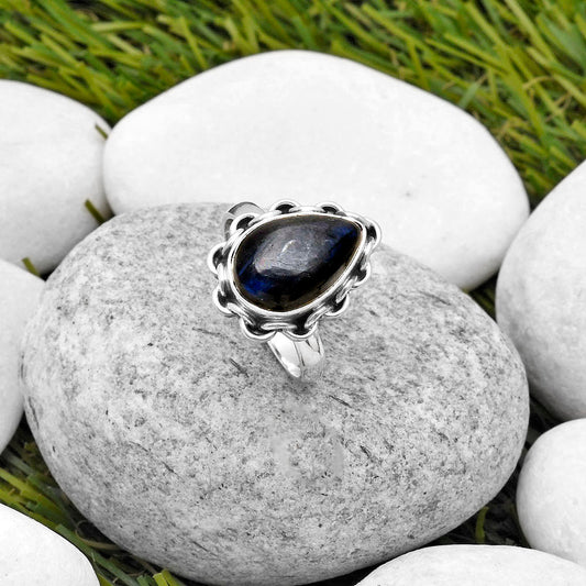 Blue Fire Labradorite - Madagascar Ring size-7 R-1093 SDR164063