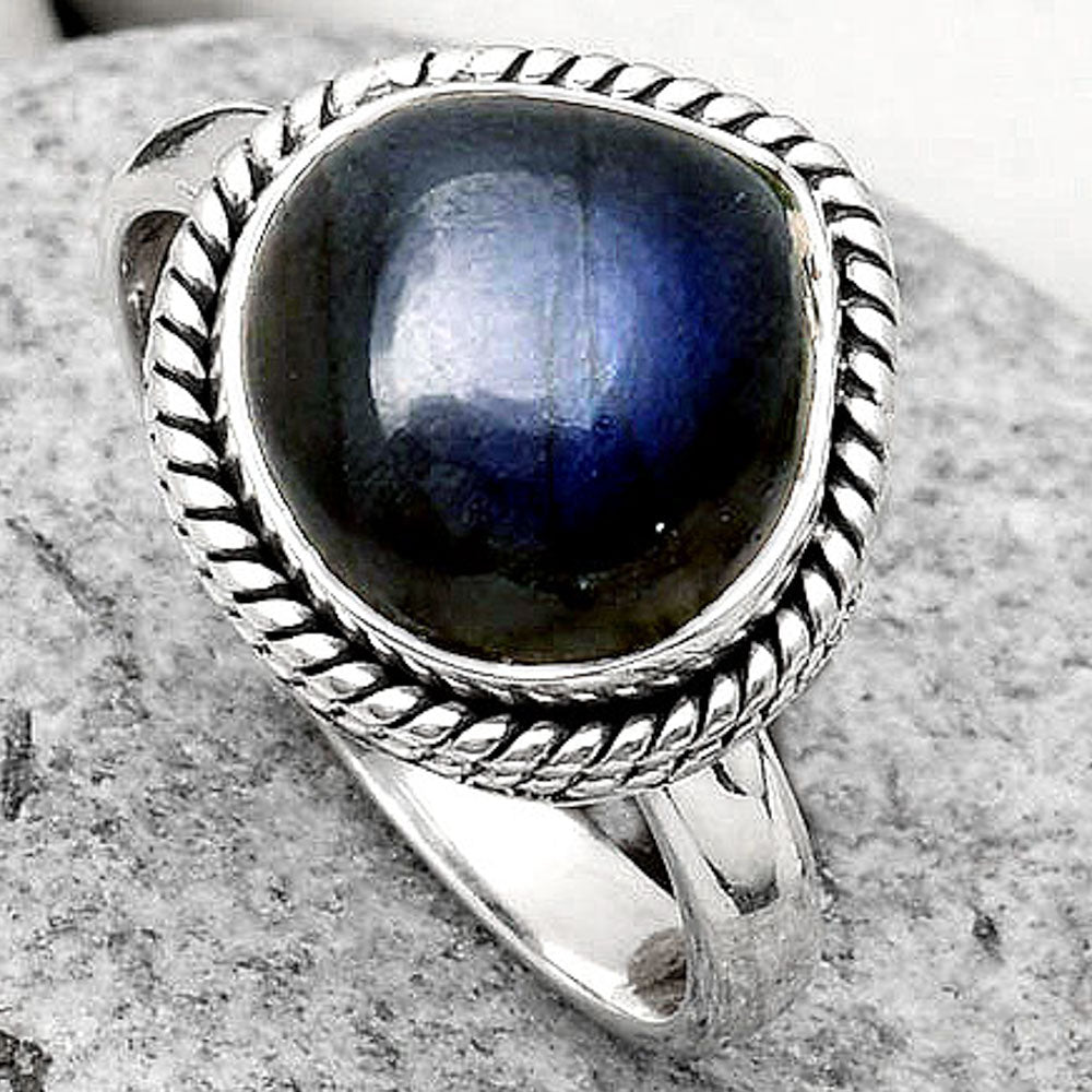 Blue Fire Labradorite - Madagascar Ring size-7 R-1009 SDR164177