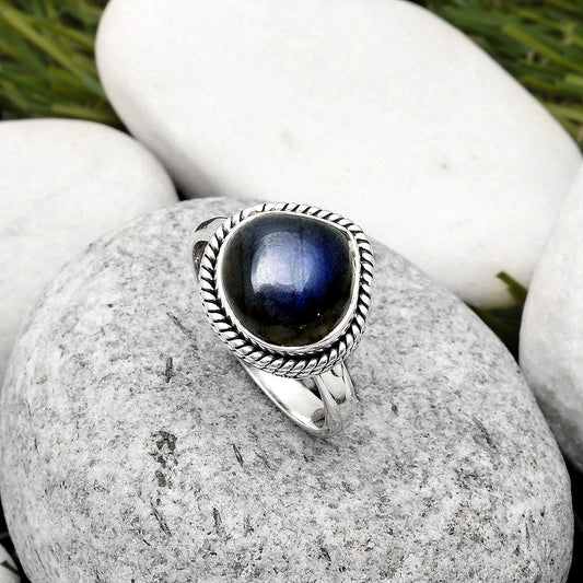 Blue Fire Labradorite - Madagascar Ring size-7 R-1009 SDR164177