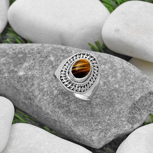 Natural Tiger Eye - Africa Ring size-7.5 R-1279 SDR164532