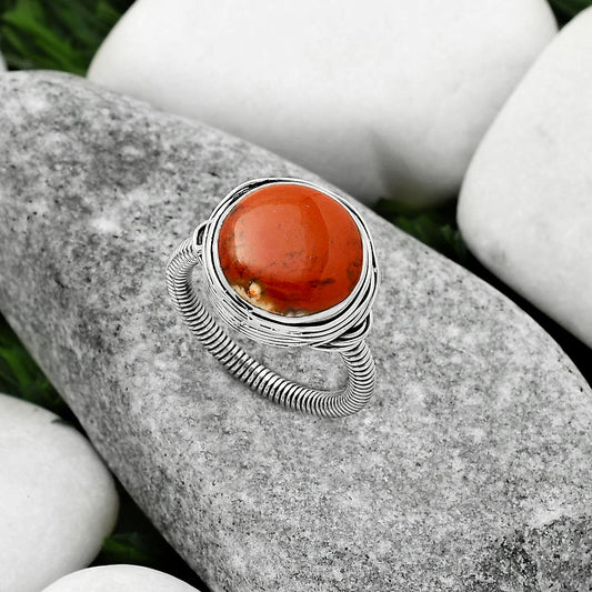 Natural Red Moss Agate Ring size-7 R-1415 SDR164752