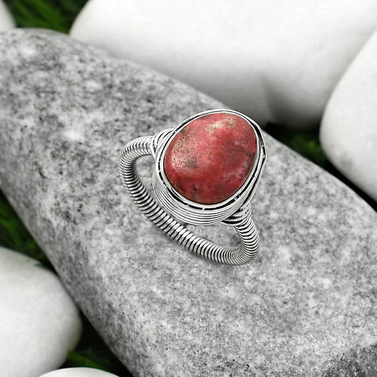 Natural Pink Thulite - Norway Ring size-7.5 R-1415 SDR164761