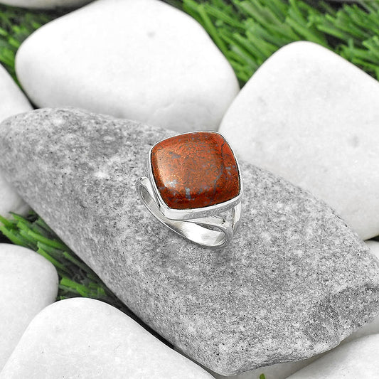 Natural Red Moss Agate Ring size-8 R-1002 SDR165046