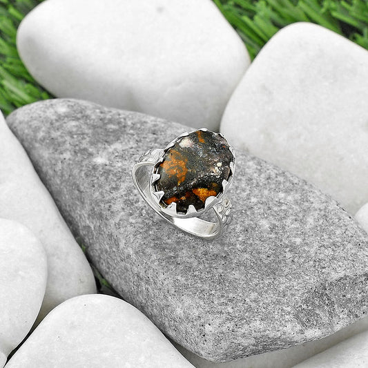 Natural Indian Blanket Jasper Ring size-7 R-1210 SDR165228