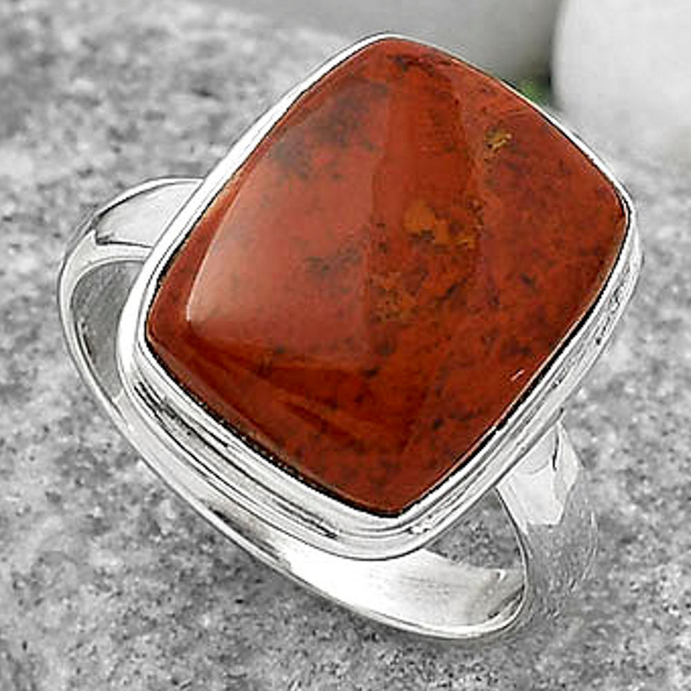 Natural Red Moss Agate Ring size-7.5 R-1156 SDR165235