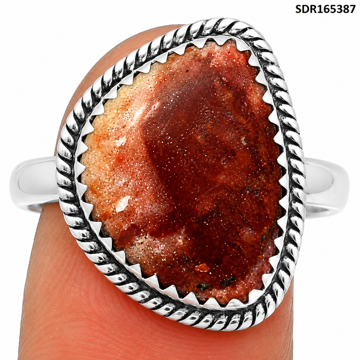 Natural Indian Blanket Jasper Ring size-9 R-1474 SDR165387
