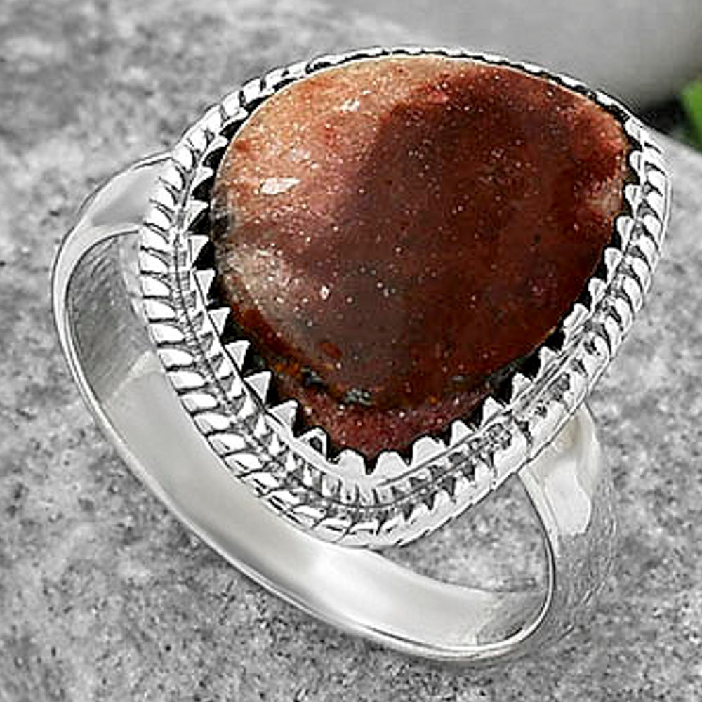 Natural Indian Blanket Jasper Ring size-9 R-1474 SDR165387