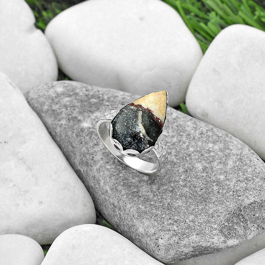 Natural Indian Blanket Jasper Ring size-8 R-1428 SDR165409