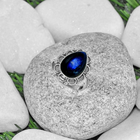 Blue Fire Labradorite - Madagascar Ring size-7.5 R-1092 SDR165594