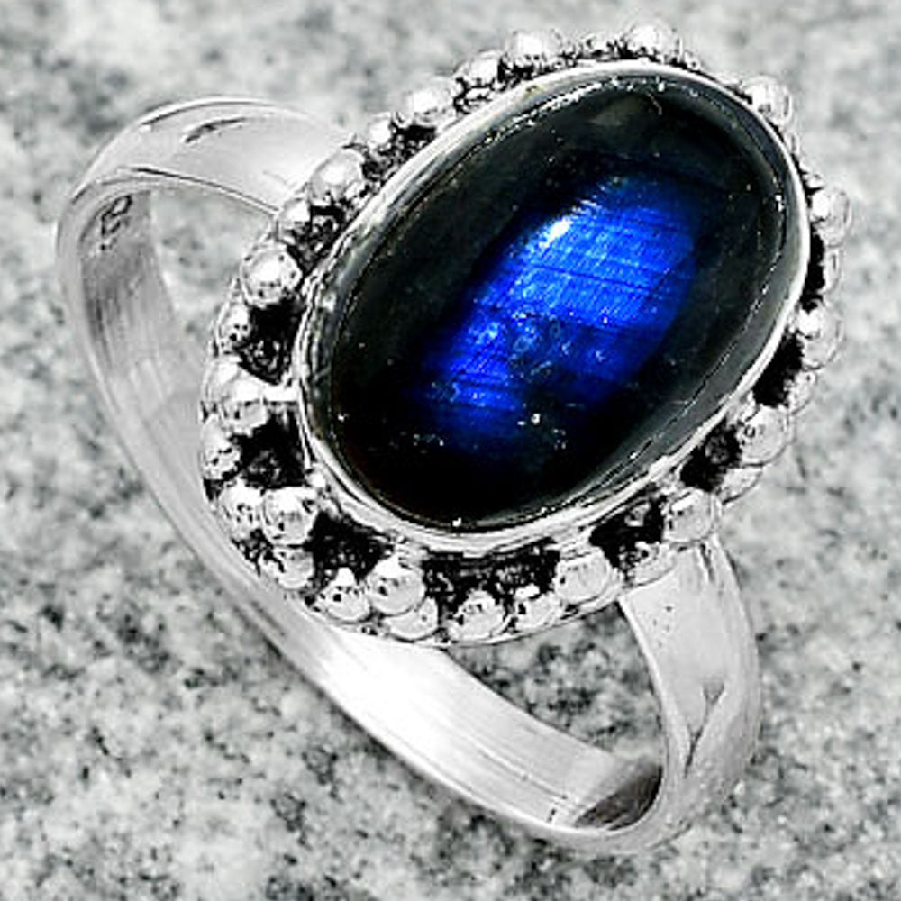 Blue Fire Labradorite - Madagascar Ring size-7.5 R-1096 SDR166028