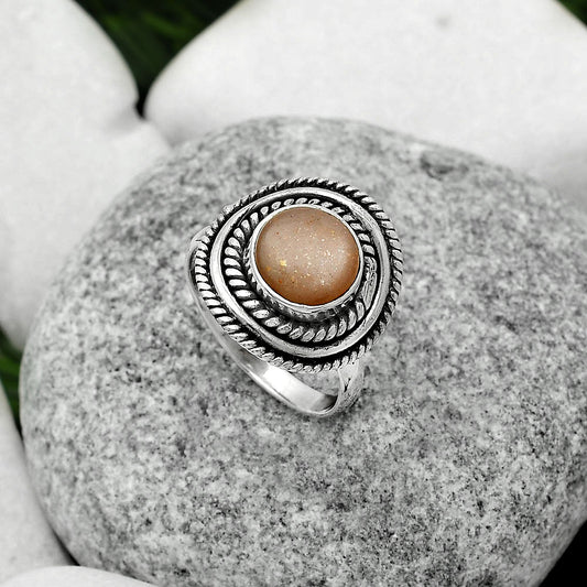 Natural Sunstone - Namibia Ring size-7 R-1097 SDR166187