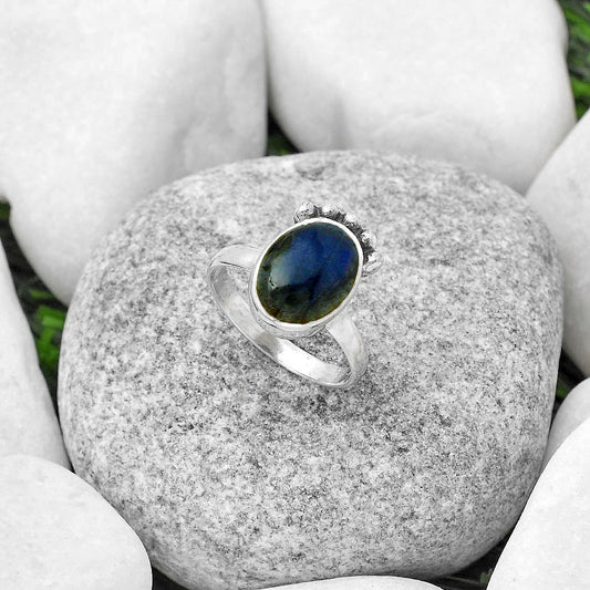 Blue Fire Labradorite - Madagascar Ring size-7 R-1222 SDR166794