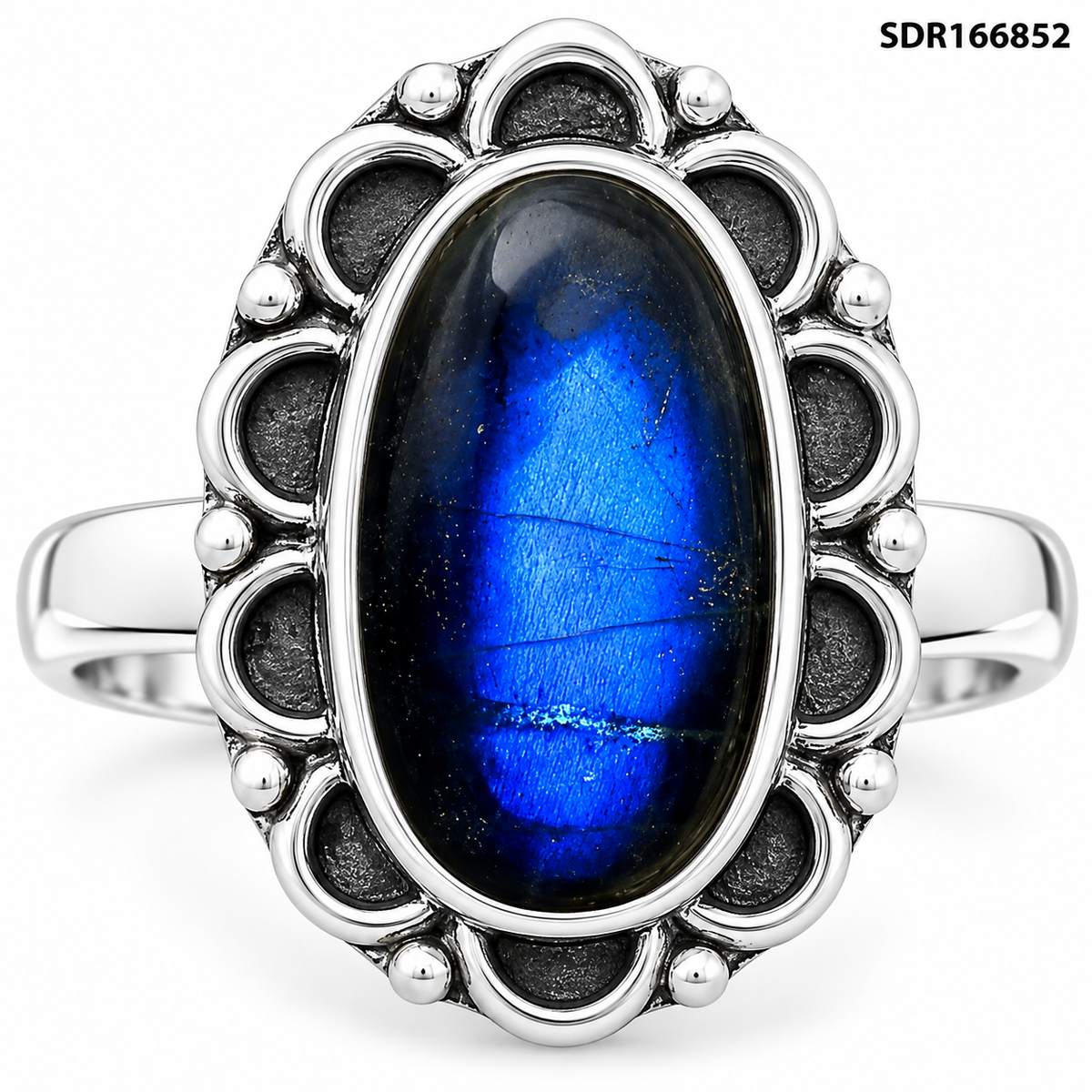 Blue Fire Labradorite - Madagascar Ring size-8 R-1092 SDR166852