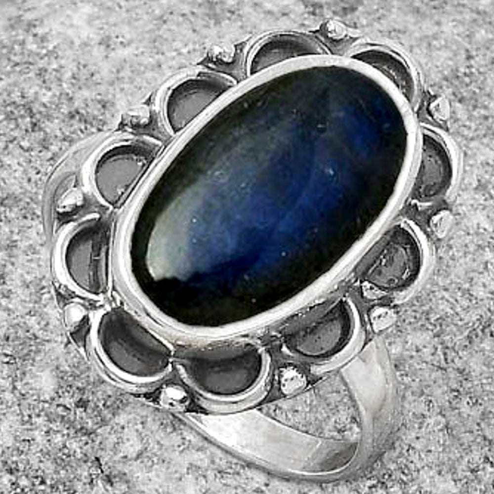 Blue Fire Labradorite - Madagascar Ring size-8 R-1092 SDR166852