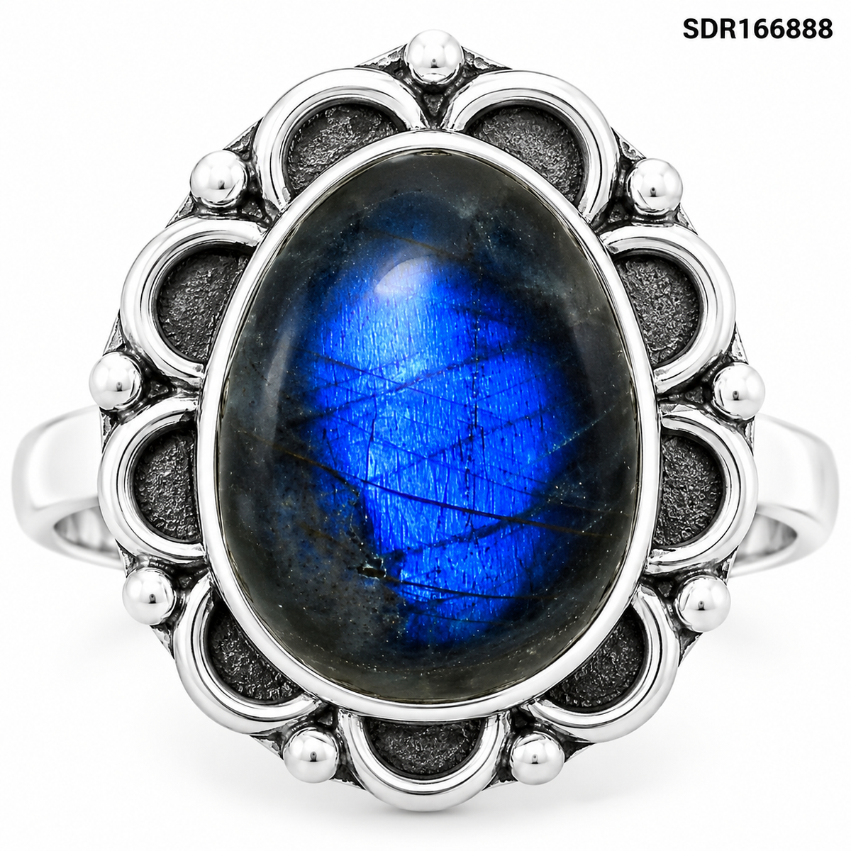 Blue Fire Labradorite - Madagascar Ring size-8 R-1092 SDR166888