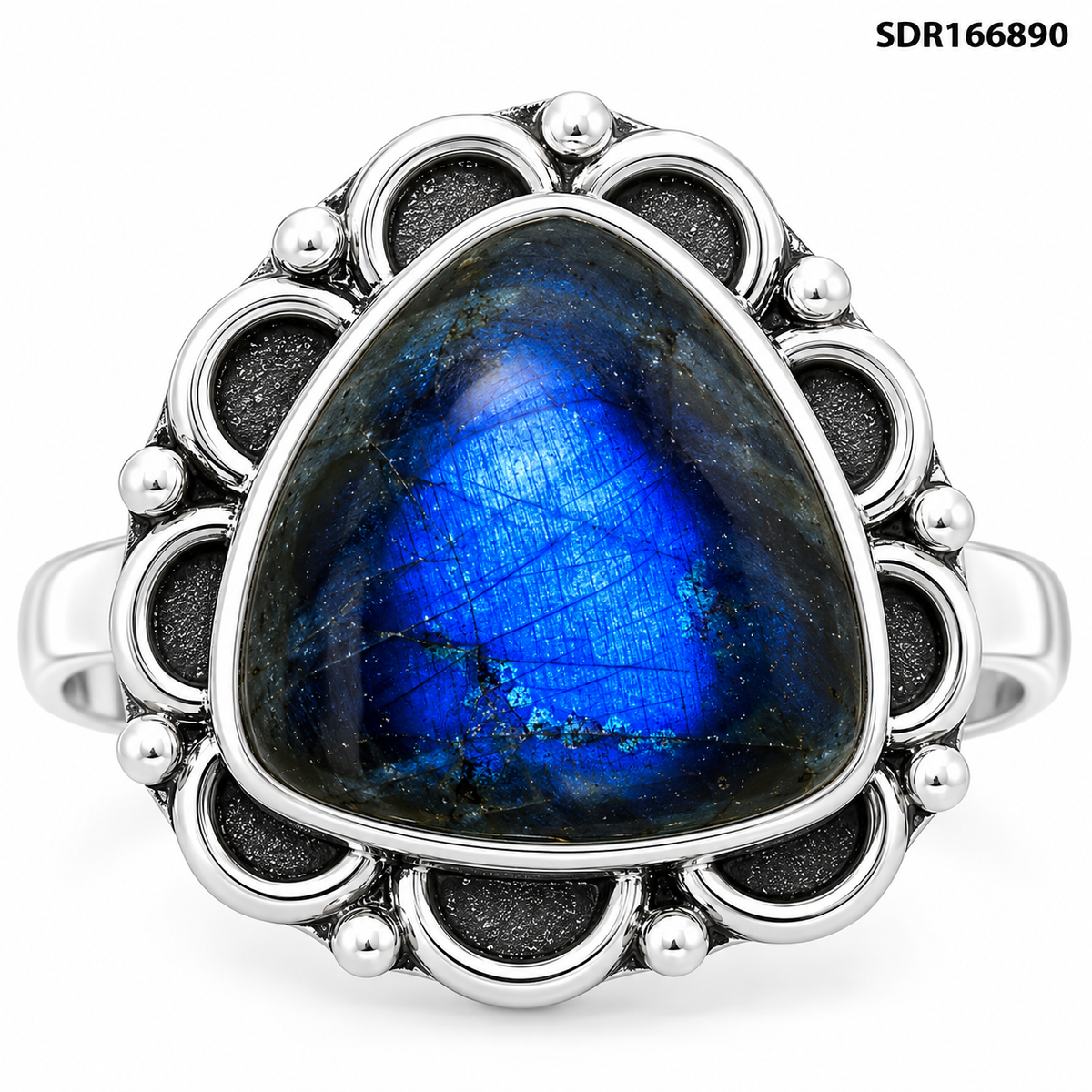 Blue Fire Labradorite - Madagascar Ring size-8 R-1092 SDR166890