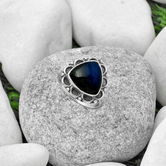 Blue Fire Labradorite - Madagascar Ring size-8 R-1092 SDR166890