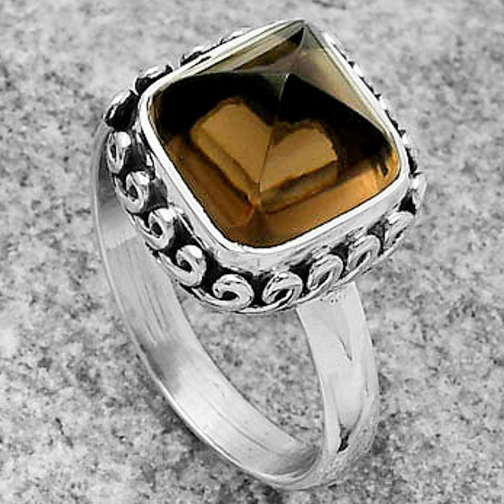 Natural Smoky Quartz - Brazil Ring size-7 R-1196 SDR166912