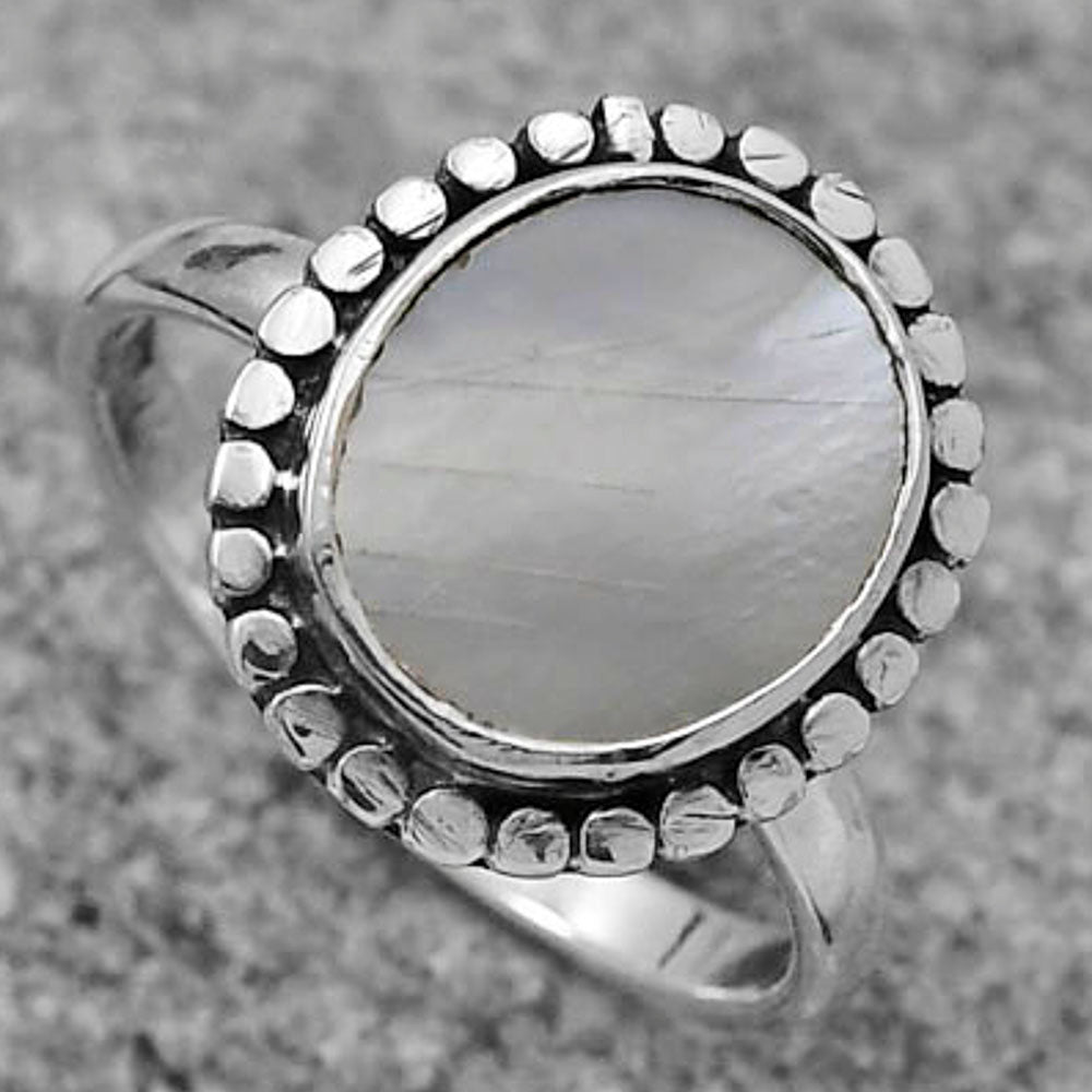 Natural Mother Of Pearl Ring size-8 R-1071 SDR167187