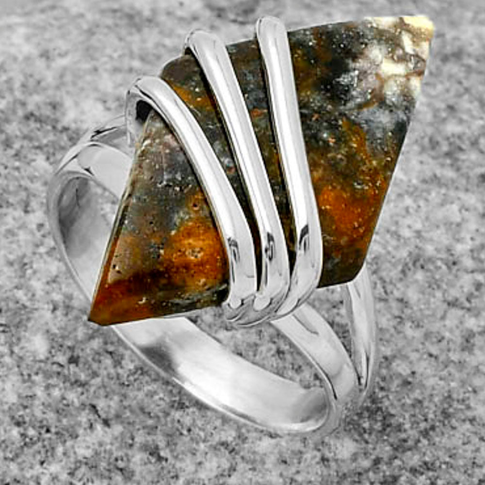 Natural Indian Blanket Jasper Ring size-8 R-1444 SDR167514