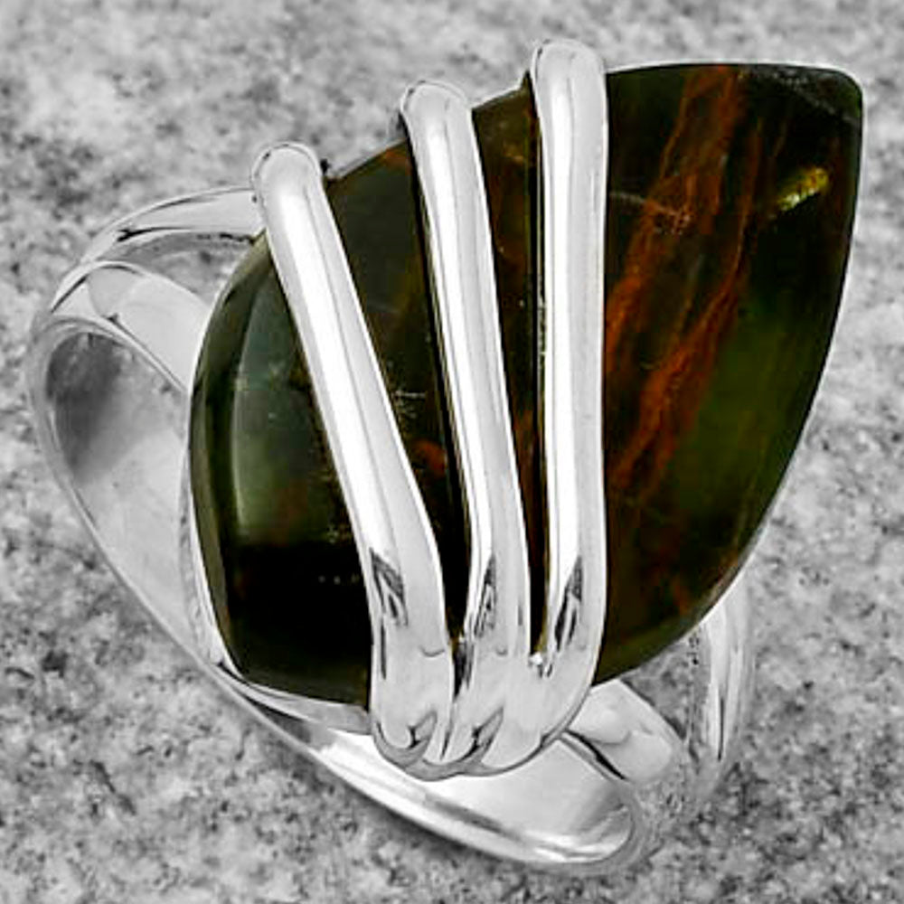 Natural Turkish Rainforest Chrysocolla Ring size-7 R-1444 SDR167544