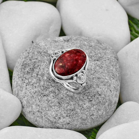Natural Pink Thulite - Norway Ring size-7.5 R-1315 SDR167594