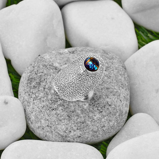 Copper Purple Turquoise - Arizona Ring size-7.5 R-1550 SDR167763