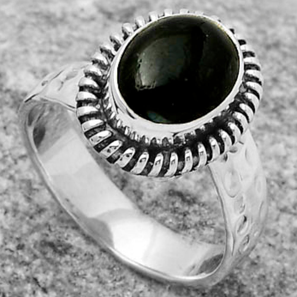Natural Nuummite Ring size-7.5 R-1279 SDR167858