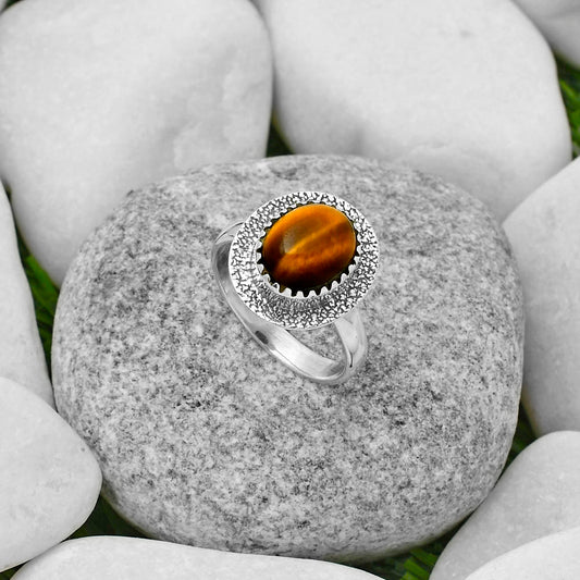 Natural Tiger Eye - Africa Ring size-8.5 R-1649 SDR167928