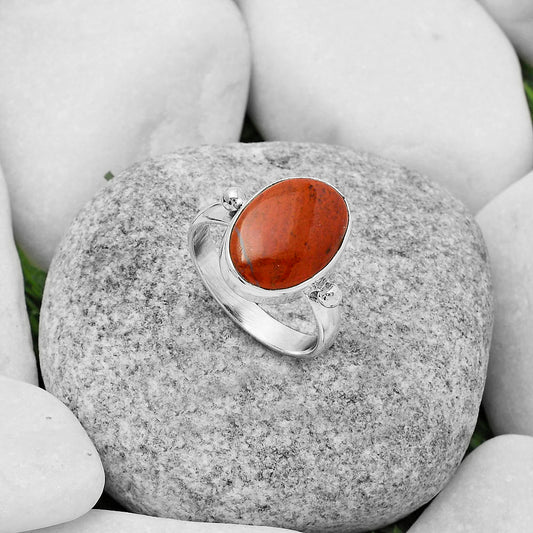 Natural Red Moss Agate Ring size-8.5 R-1715 SDR168049