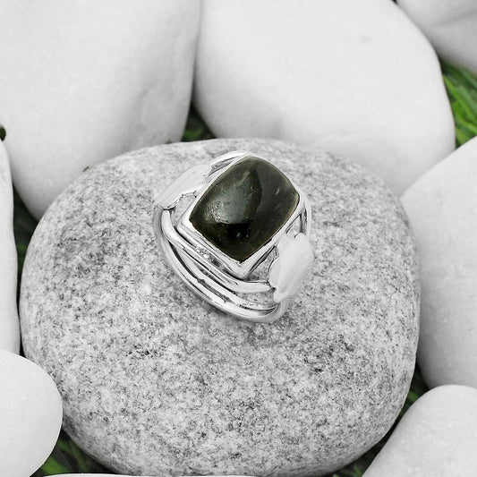 Natural Nuummite Ring size-8.5 R-1497 SDR168331