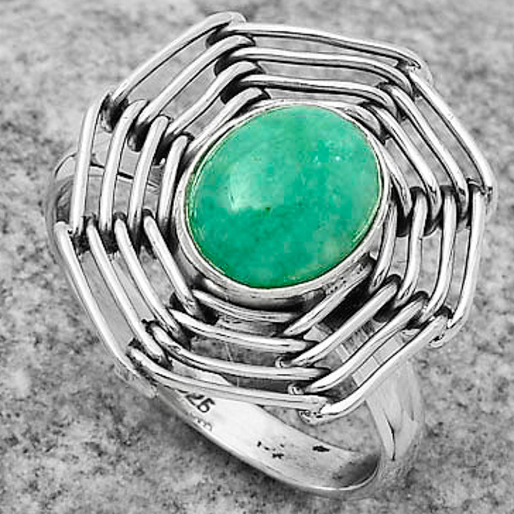 Wire Wrap - Paraiba Amazonite Ring size-9.5 R-1445 SDR168384
