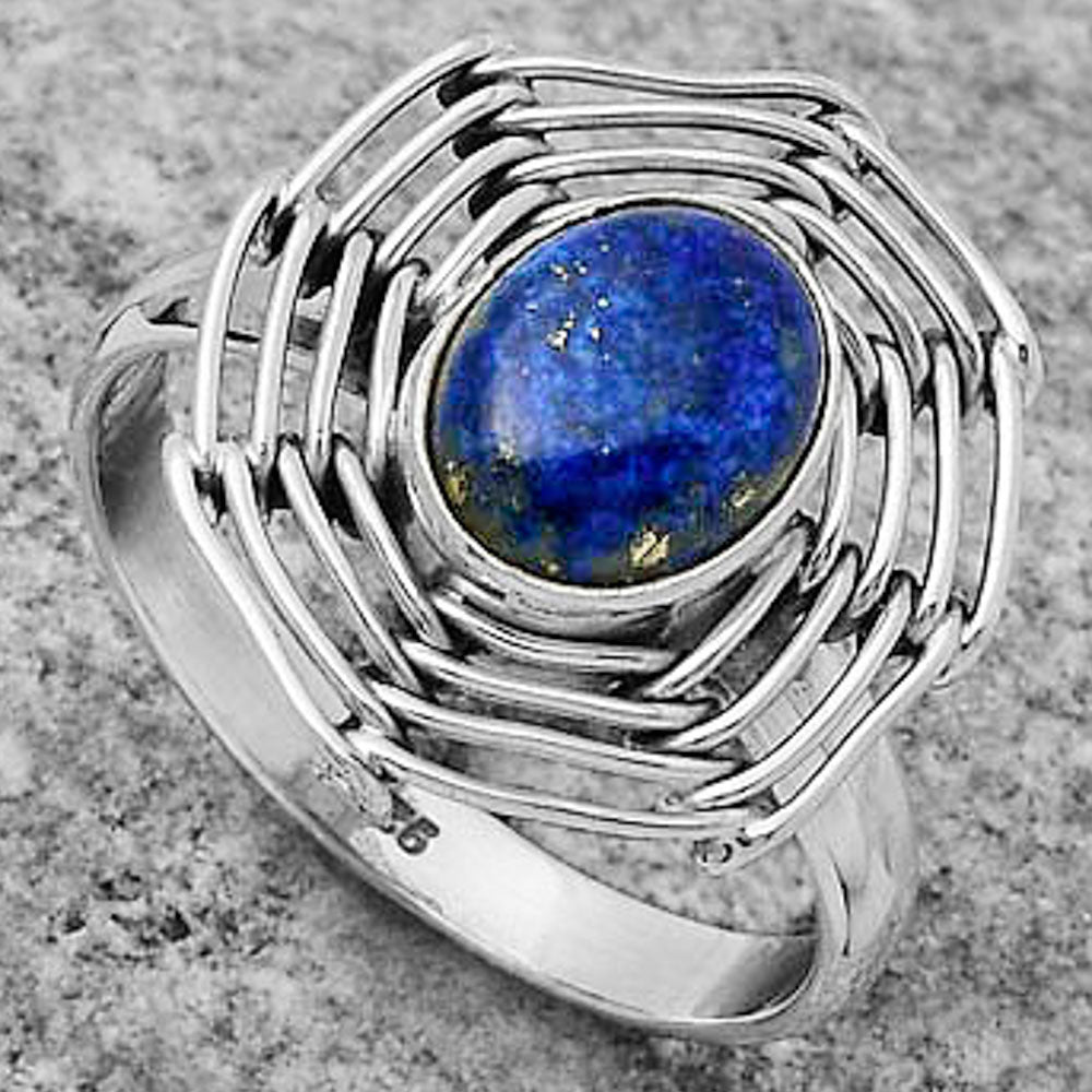 Wire Wrap - Lapis - Afghanistan Ring size-8.5 R-1445 SDR168395