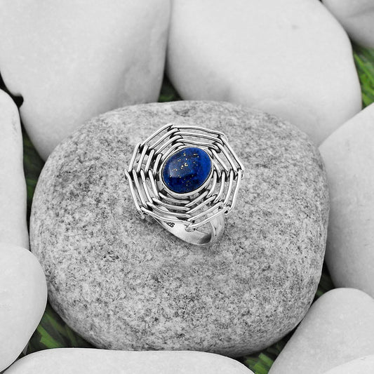 Wire Wrap - Lapis - Afghanistan Ring size-7.5 R-1445 SDR168414