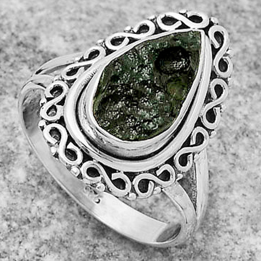 Natural Tektite Rough - Greek Ring size-8 R-1164 SDR168513